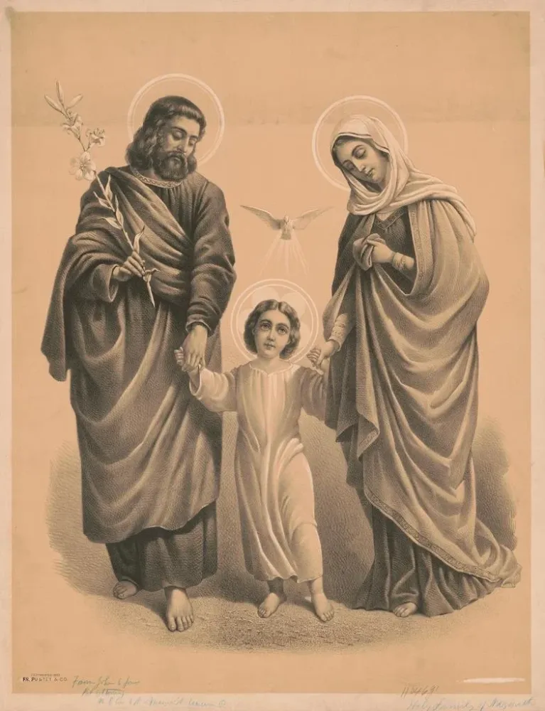 Maalaus La Sainte Famille de Nazareth - François Pustet | Taidetuloste