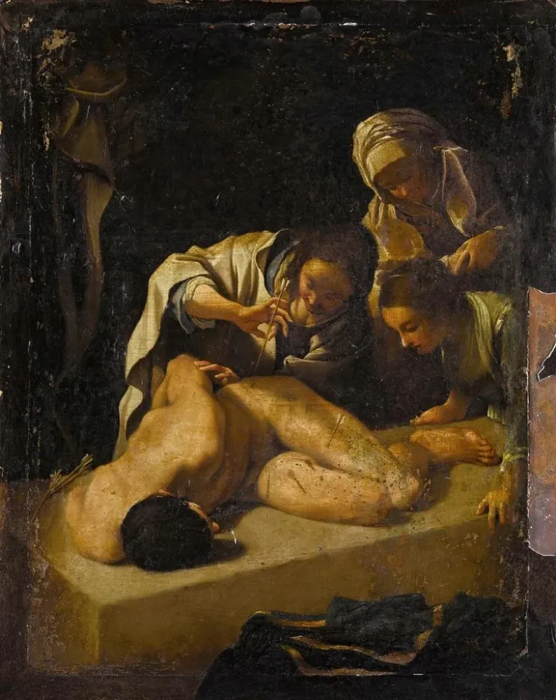 Maalaus Sainte Irène soignant Saint Sébastien - Bartolomeo Schedoni | Taidetuloste