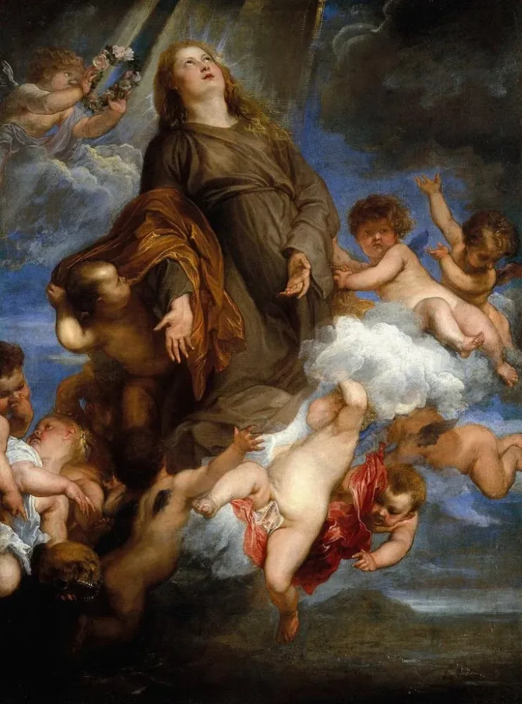 Maalaus Sainte Rosalie väkijoukkona Palermon pestiférojen puolesta - Antoine van Dyck | Taidetuloste