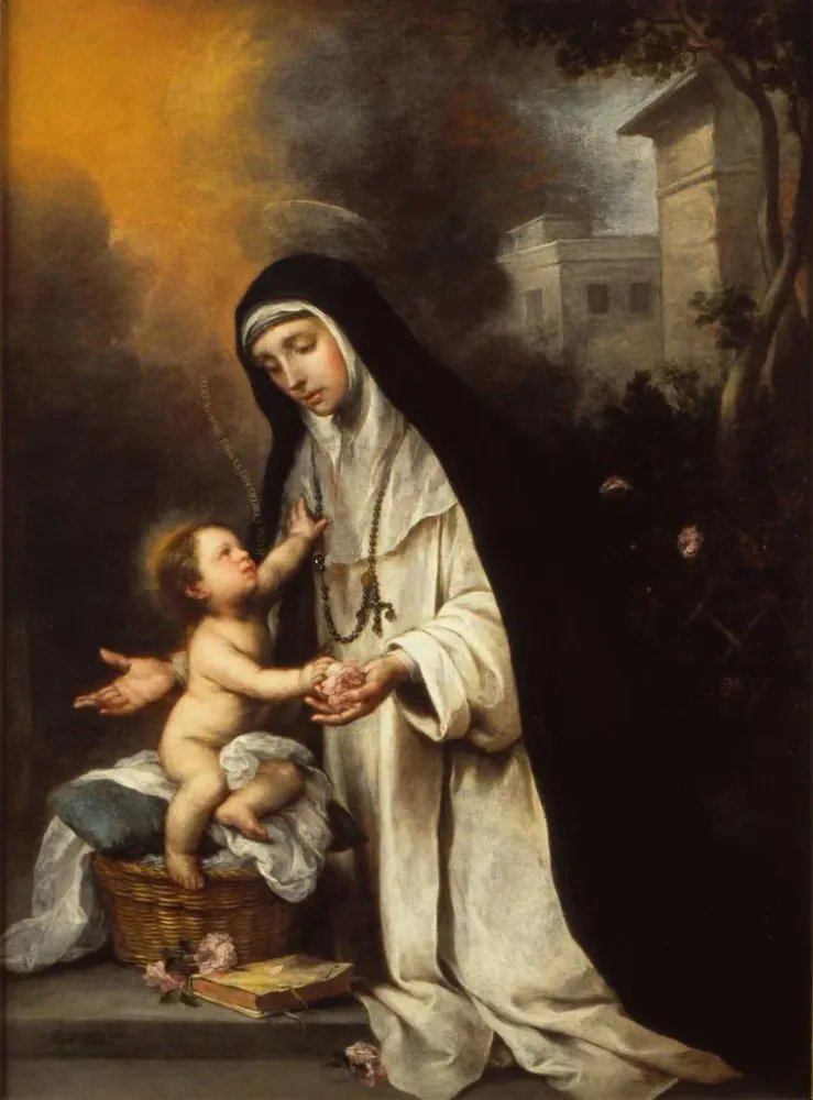 Maalaus Sainte Rose de Lima - Bartolomé Esteban Murillo | Taidetuloste