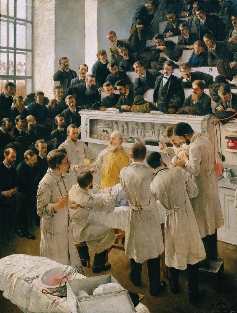 Maalaus La Salle Billroth à l'Hôpital Général de Vienne - Adalbert Franz Seligmann | Taidetuloste