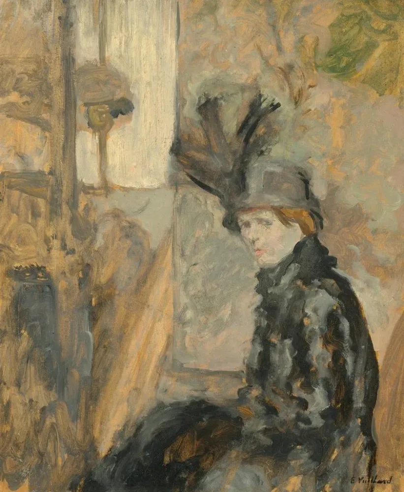 Maalaus Le Shako à l’aigrette (Lili Lamy) – Édouard Vuillard | Taidetuloste
