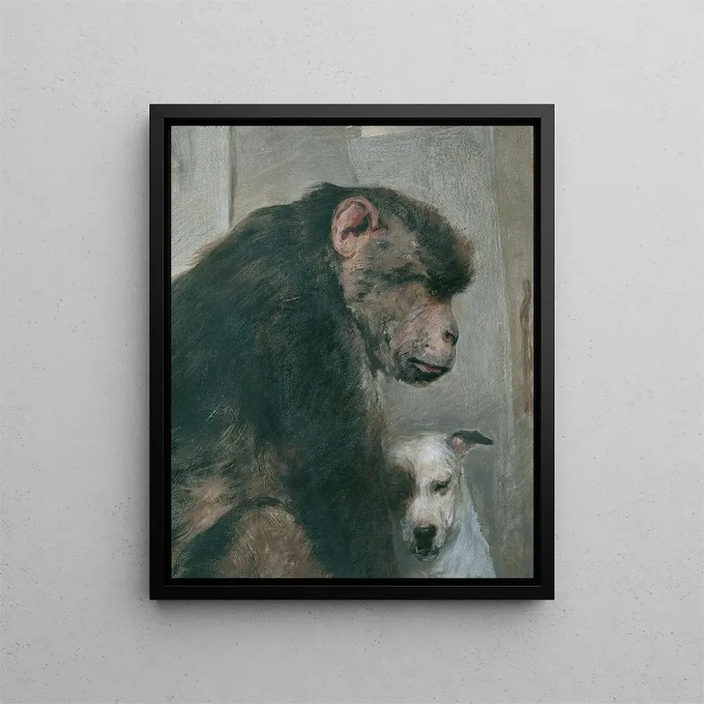 Maalaus Singe et chien - Alfred Wesemann | Taidetuloste