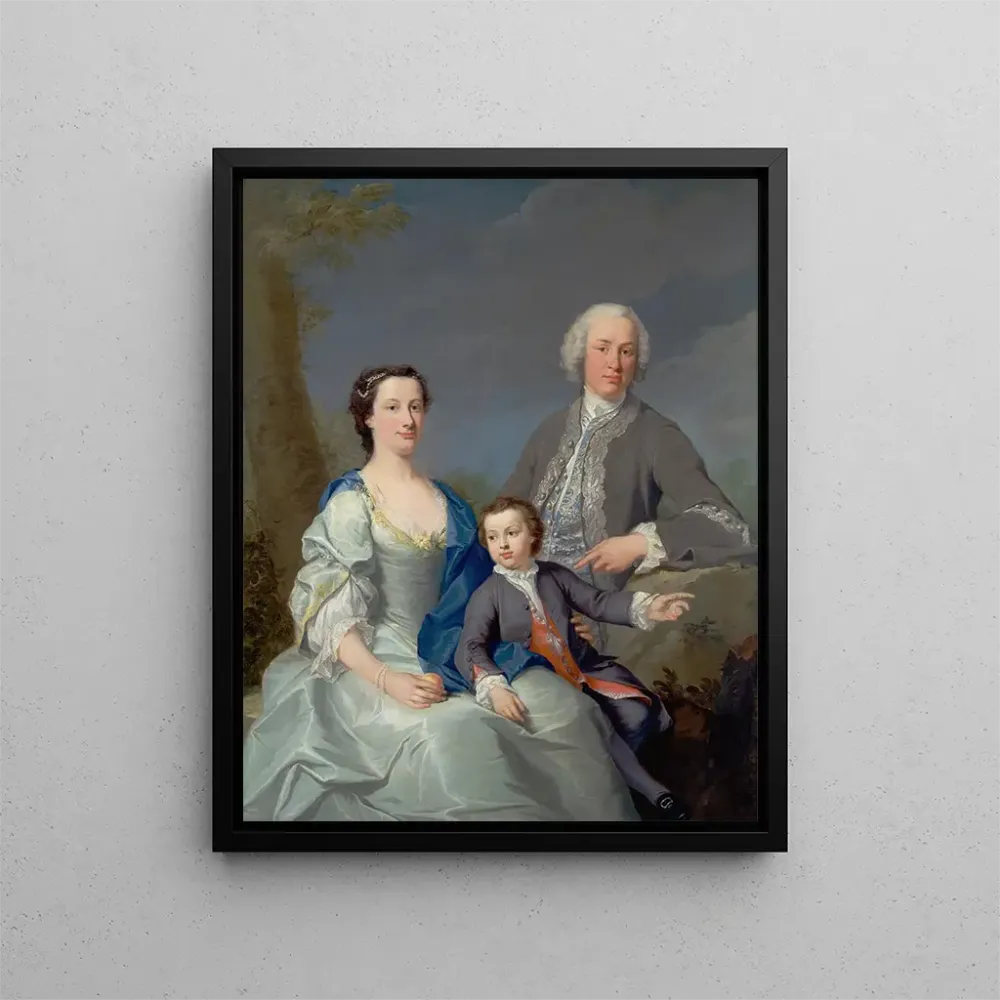 Maalaus Sir Robert ja Lady Smyth ja heidän poikansa Hervey - Andrea Soldi