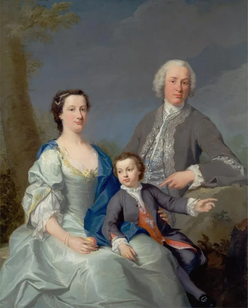 Maalaus Sir Robert ja Lady Smyth ja heidän poikansa Hervey - Andrea Soldi