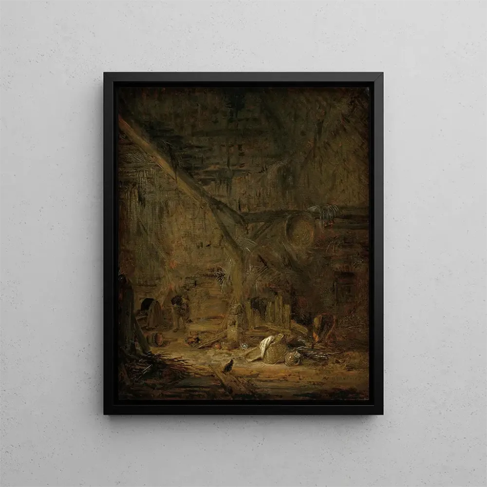 Maalaus sisätilasta lato - Adriaen van Ostade | Taidetuloste