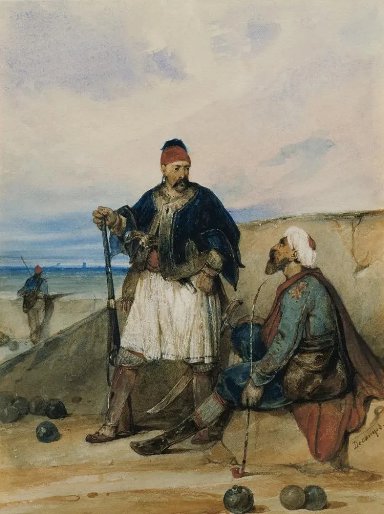 Maalaus Soldats de l'Est - Alexandre-Gabriel Decamps | Taidetuloste