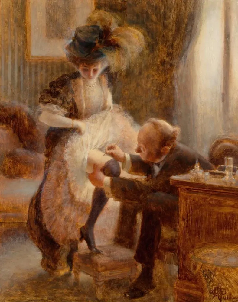 Maalaus Soulevant son jupon - Albert Guillaume | Taidetuloste
