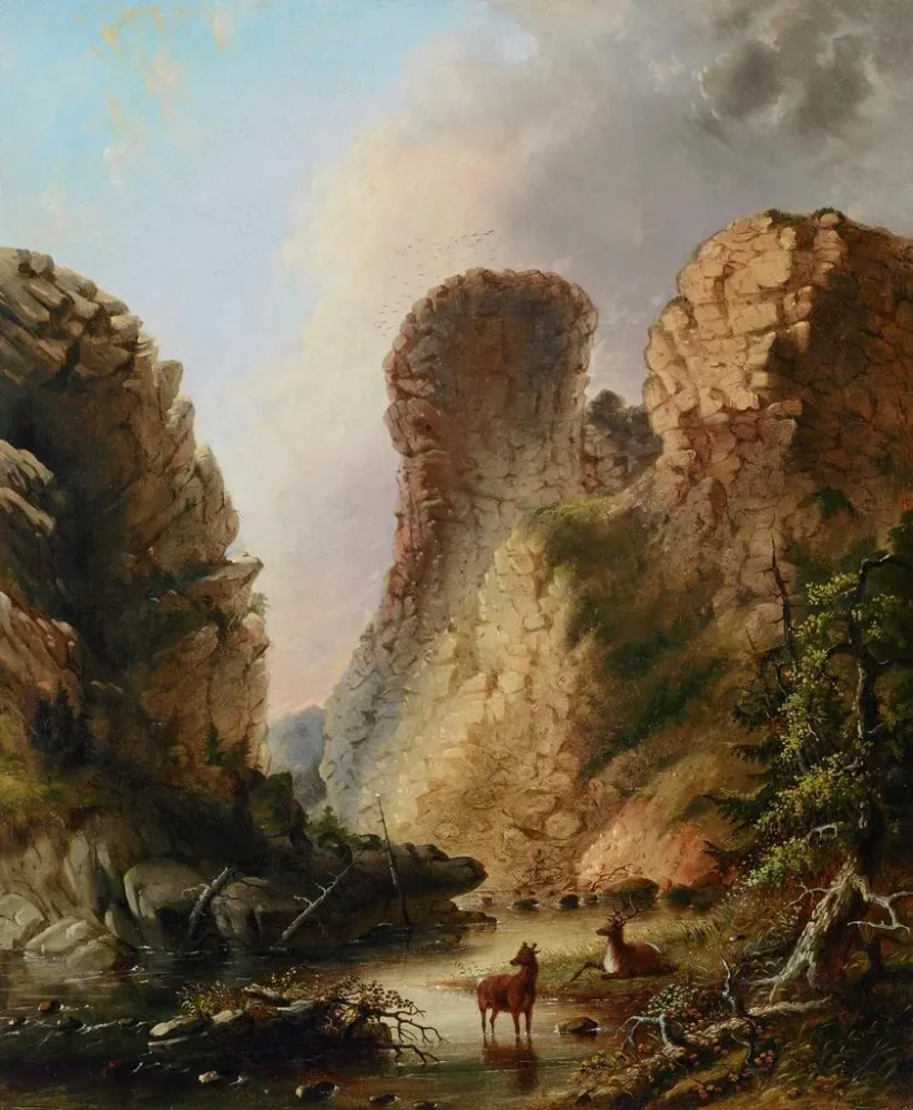 Maalaus Susi joen rannalla Wyoming - Alfred Jacob Miller | Taidetuloste
