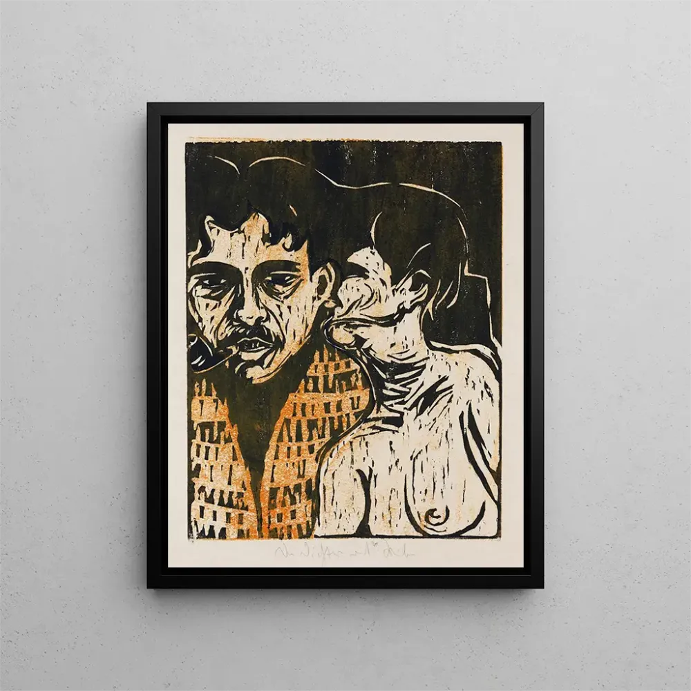 Maalaus Taiteilija ja malli runoilija ja nainen - Ernst Ludwig Kirchner | Taidetuloste