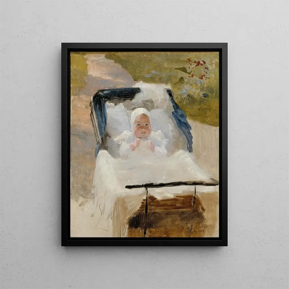 Maalaus Taiteilijan poika Erik, rattaissa - Albert Edelfelt | Taidetuloste