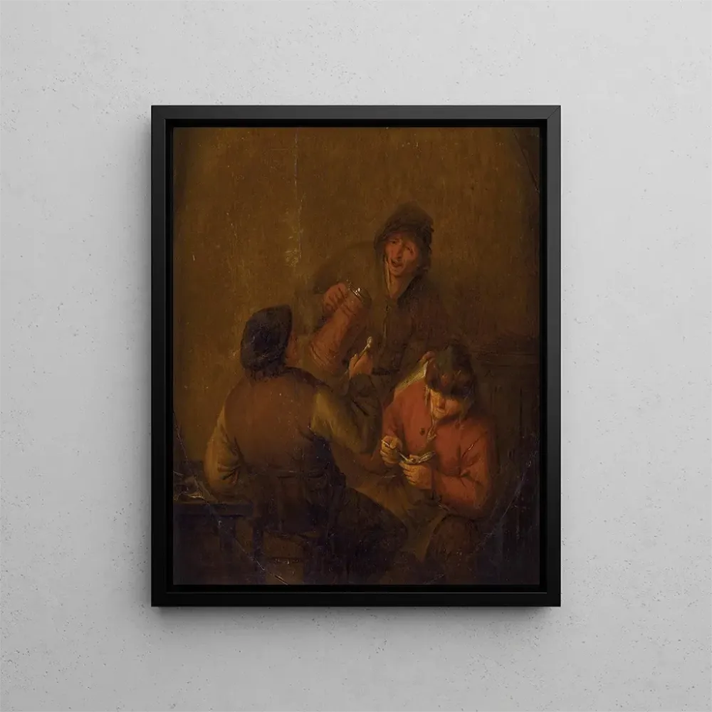 Maalaus Taverna-tilanteesta - Adriaen van Ostade | Taidetuloste
