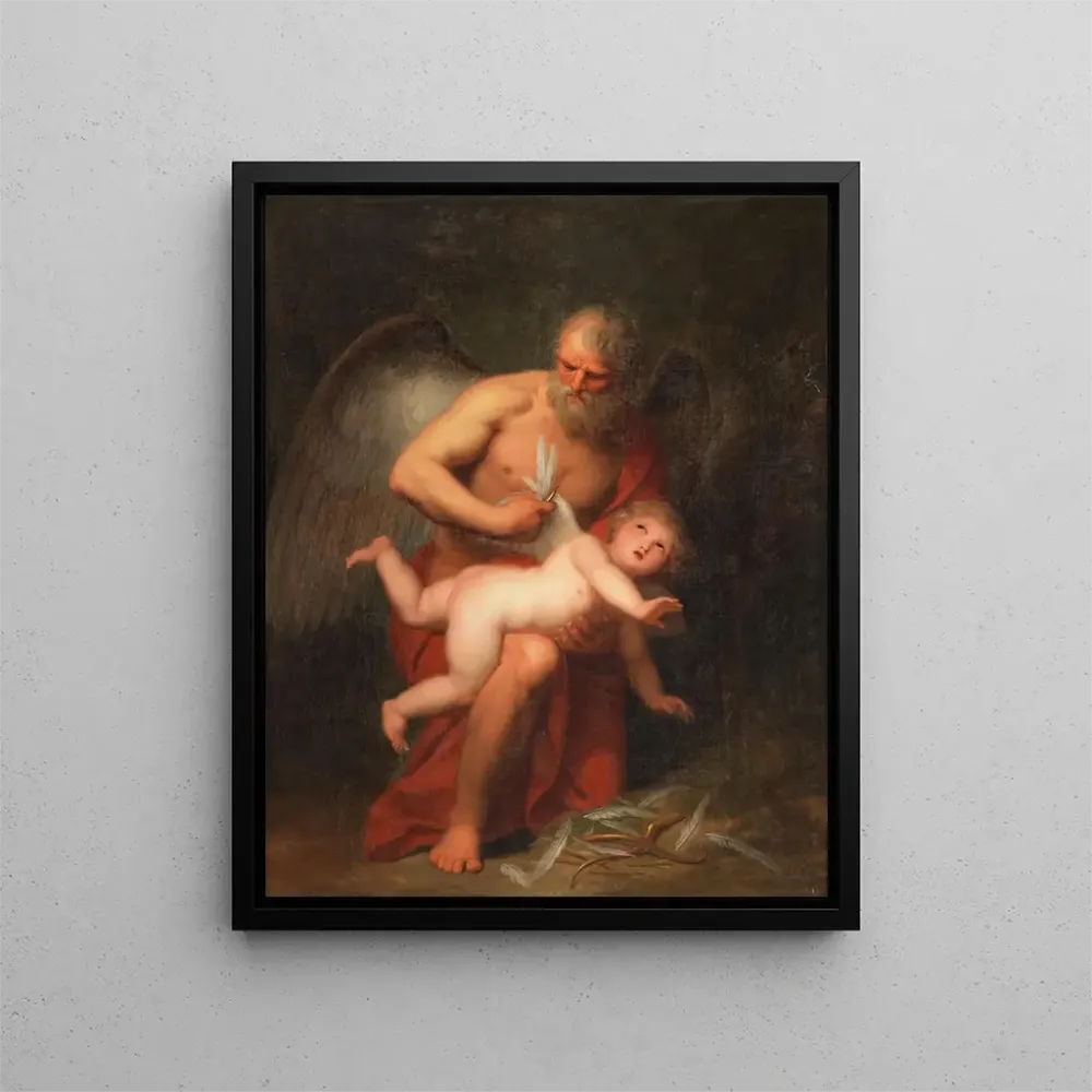 Maalaus Le temps coupe les ailes de Cupidon - Andries Cornelis Lens | Taidetuloste