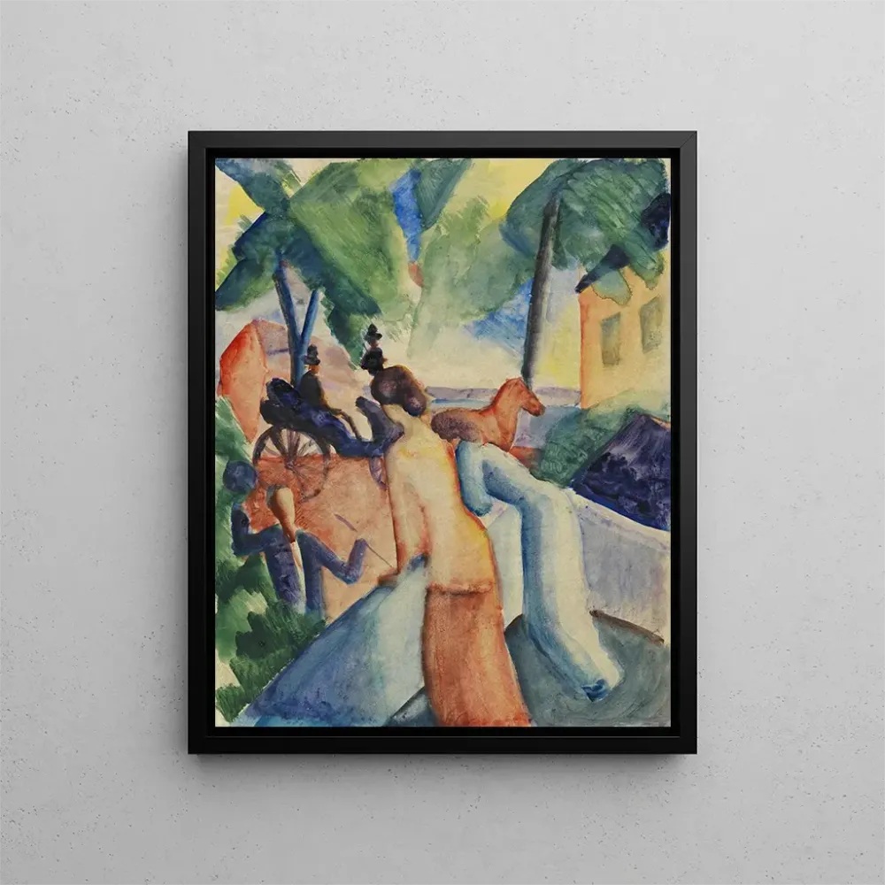Maalaus Tervetuloa Thun-järvelle - August Macke