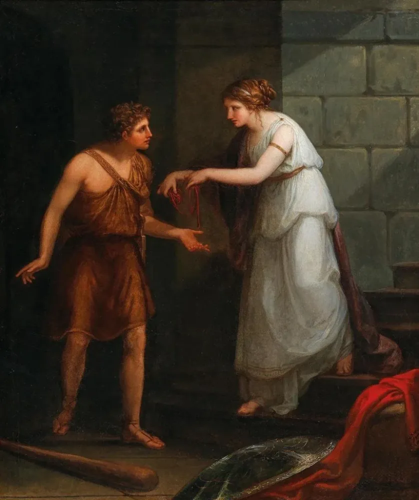 Maalaus Thésée ja Ariadne - Angelica Kauffman | Taidetuloste