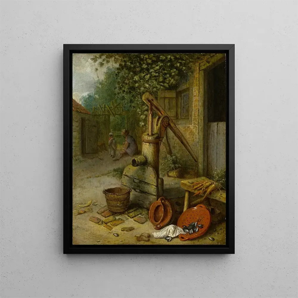 Maalaus Tilan pihasta kaivolla - Adriaen van Ostade | Taidetuloste