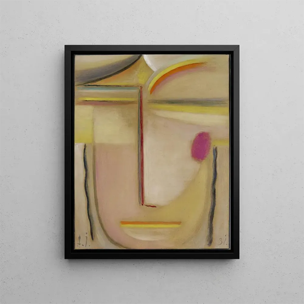 Maalaus Tête abstrakte kulta ja vaaleanpunainen - Alexej von Jawlensky | Taidetuloste