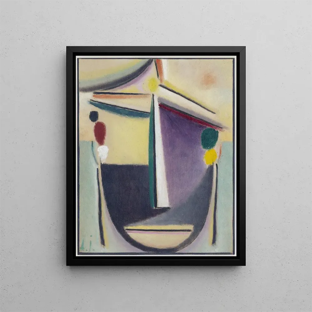 Maalaus Tête abstrakteja Noir Jaune Violet - Alexej von Jawlensky | Taidetuloste