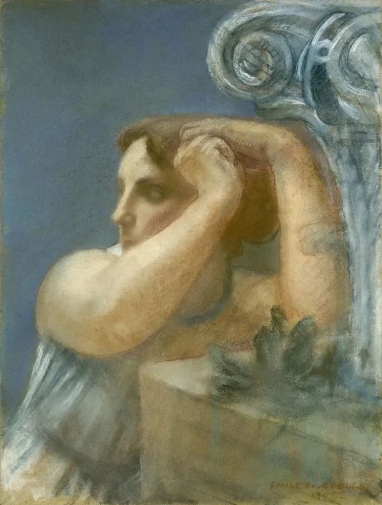 Maalaus Tête de femme au chapiteau - Antoine Bourdelle | Taidetuloste