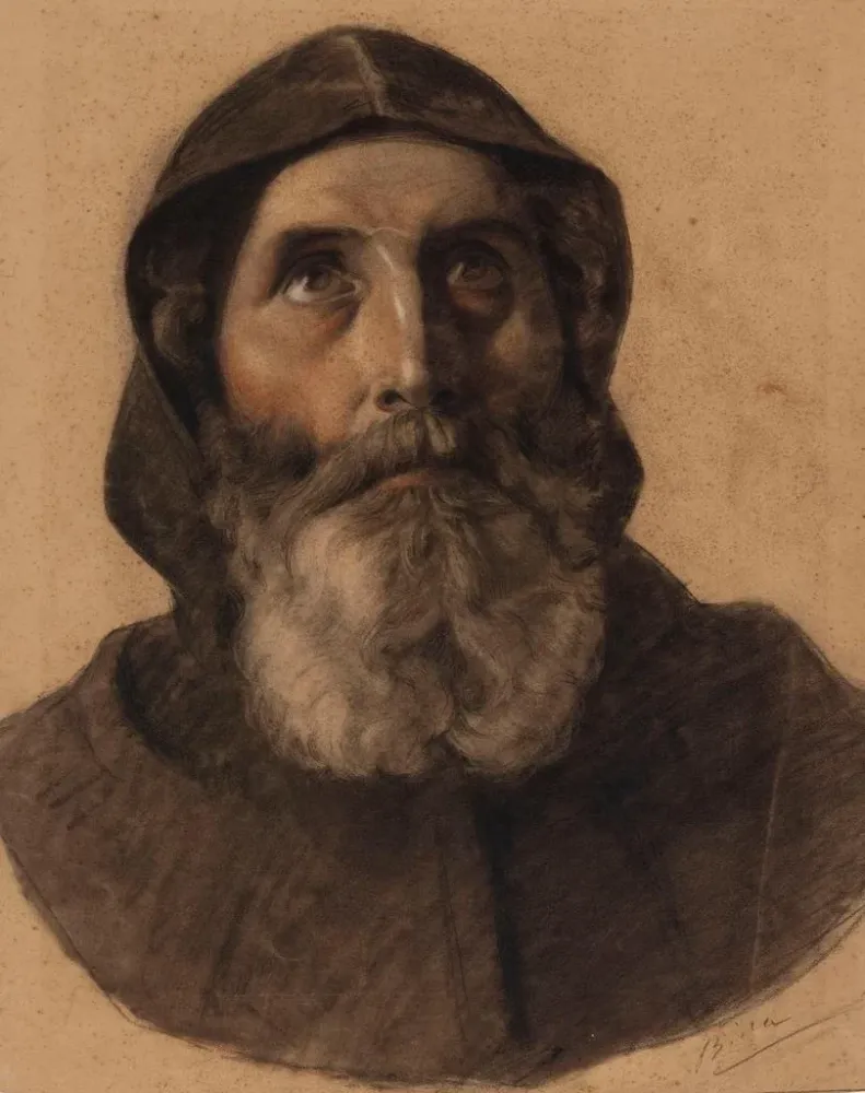 Maalaus Tête de moine barbu - Alexandre Bida | Taidetuloste
