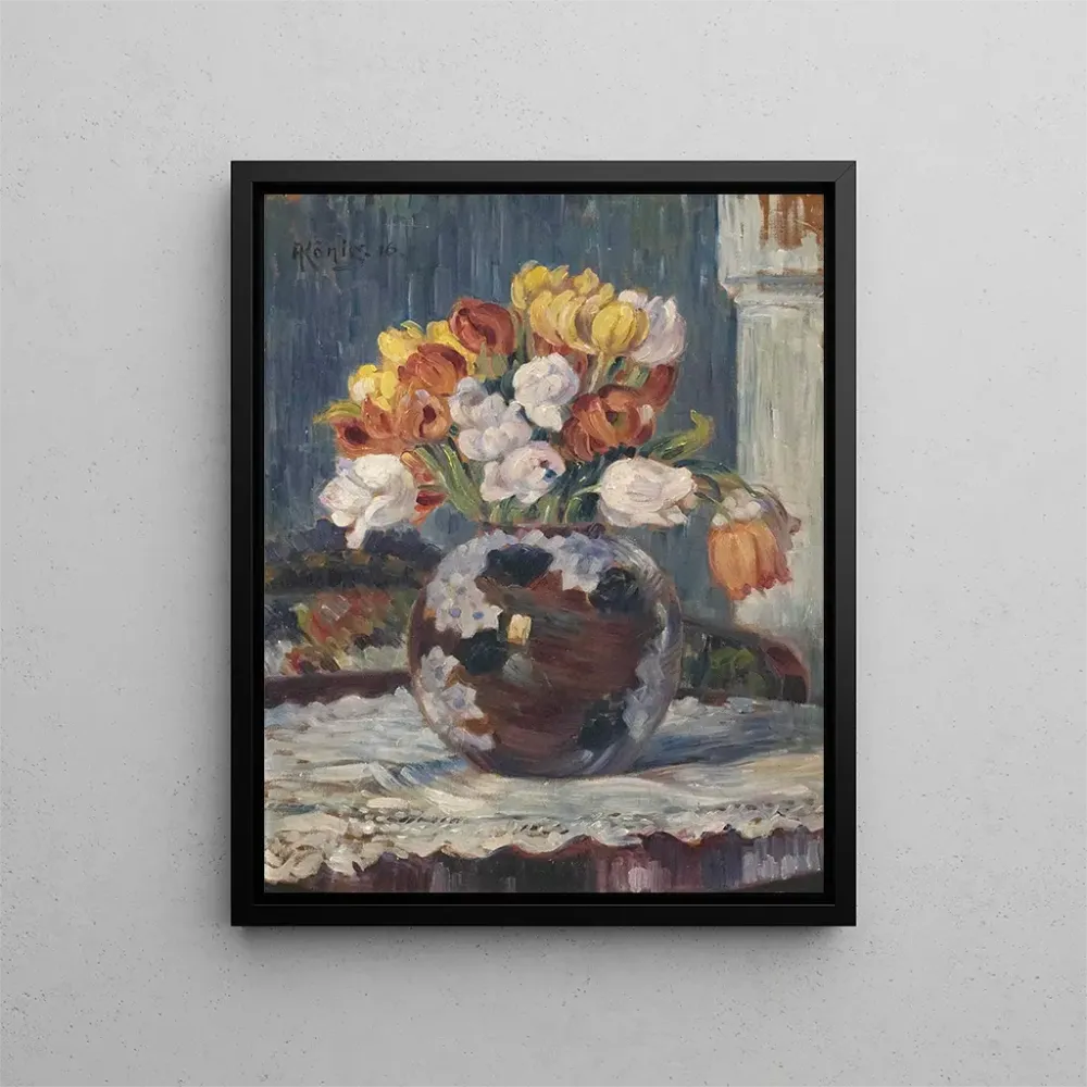 Maalaus Tulipes dans un vase à boules - Albert König | Taidetuloste