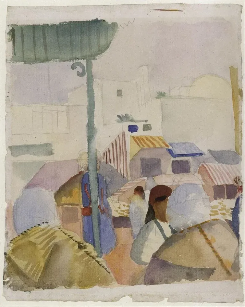 Maalaus Tunis Markkinat II - August Macke | Taidetuloste