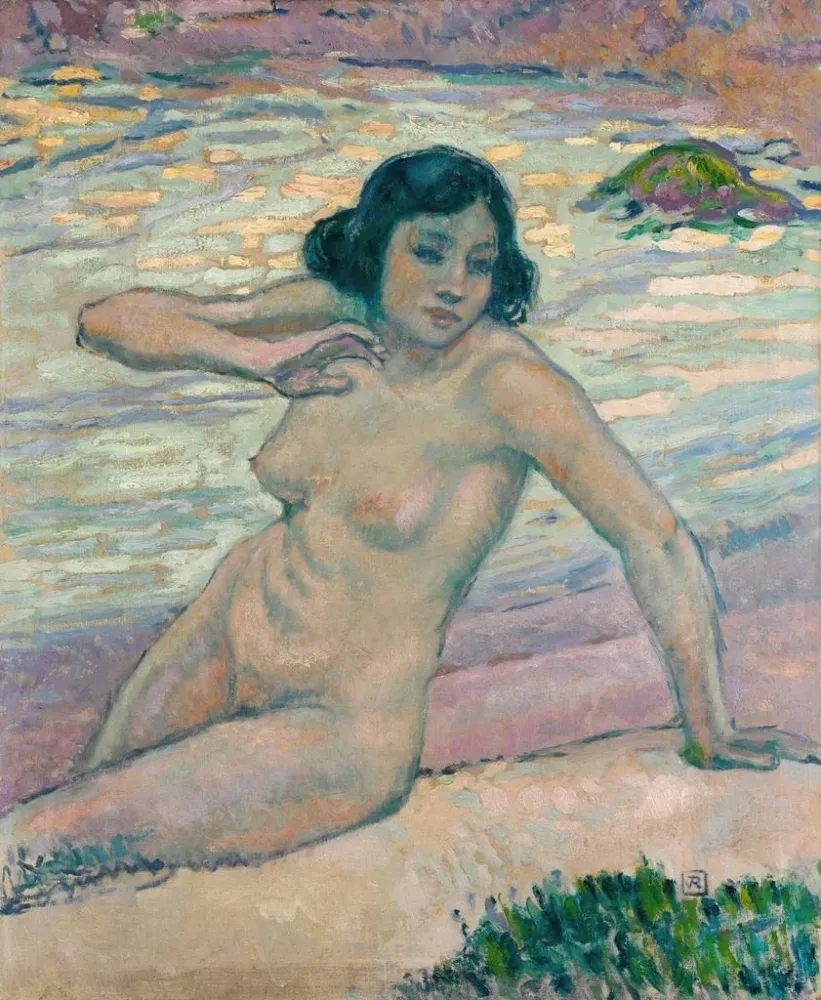 Maalaus Tutkimus jälkipesun jälkeen, tutkimus alastomasta - Théo van Rysselberghe | Taidetuloste