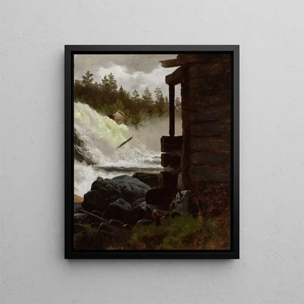 Maalaus Une cascade - Adolph Tidemand | Taidetuloste