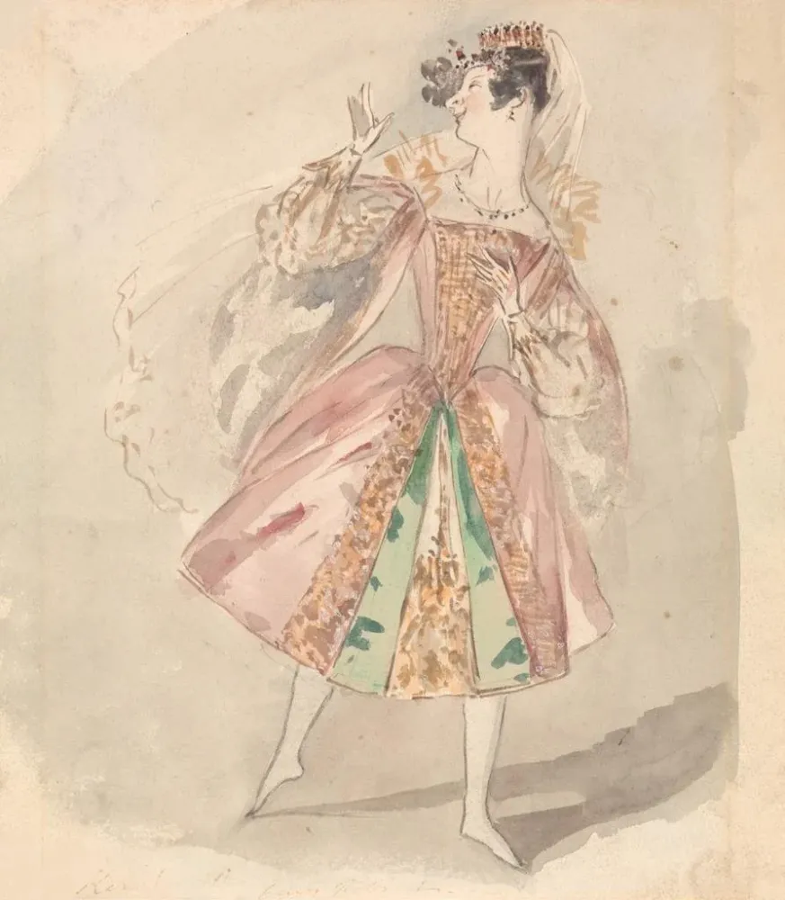 Maalaus Une danseuse - Alfred Edward Chalon | Taidetuloste