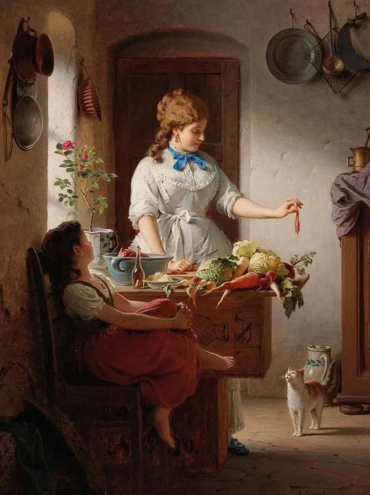 Maalaus Une idylle culinaire - Anton Ebert | Taidetuloste