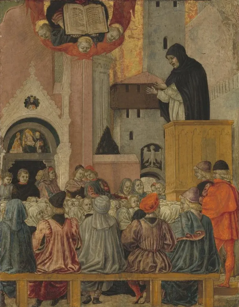 Maalaus Une prédication dominicaine - Agnolo degli Erri | Taidetuloste