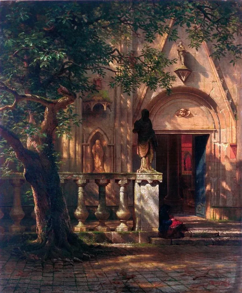 Maalaus Valo ja varjo auringosta - Albert Bierstadt | Taidetuloste