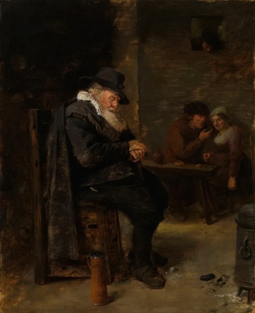 Maalaus Vanha mies pubissa - Adriaen Brouwer | Taidetuloste