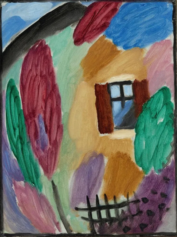 Maalaus Variante avec clôture de maison et de jardin - Alexej von Jawlensky | Taidetuloste
