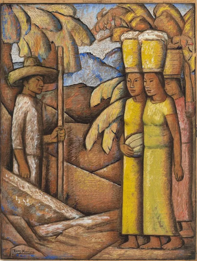 Maalaus Vendeurs de tamales - Alfredo Ramos Martínez | Taidetuloste