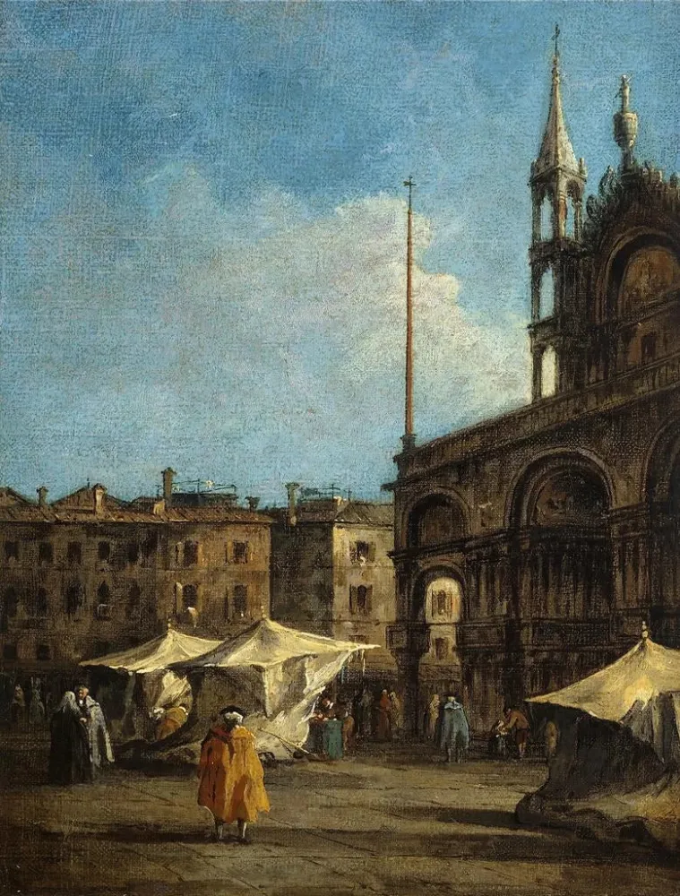Maalaus Venetsian Saint - Marc -aukion näkymästä - Francesco Guardi | Taidetuloste