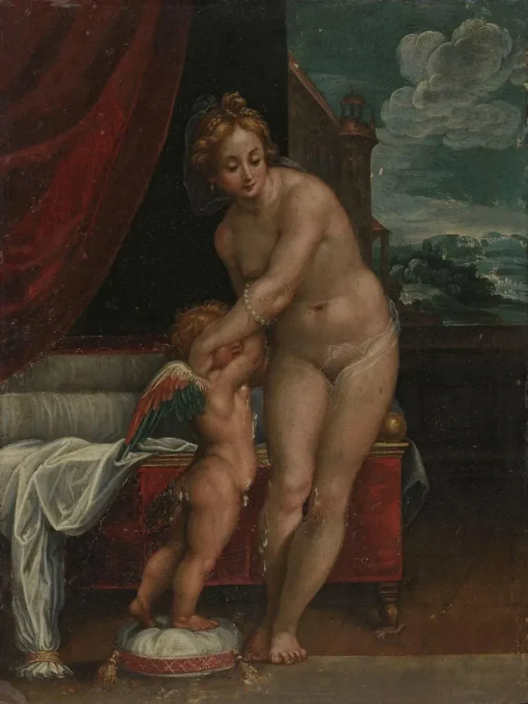 Maalaus Venus ja Cupido - Anonyymi