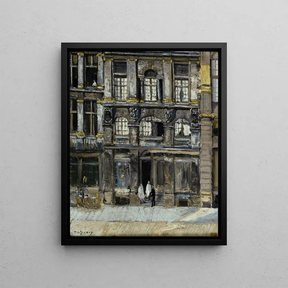 Maalaus Victor Hugon asuttamasta talosta Grand-Place'll Brüsselin kaupungissa vuosina 1851 ja 1852 - Georges Dufrénoy | Ta...