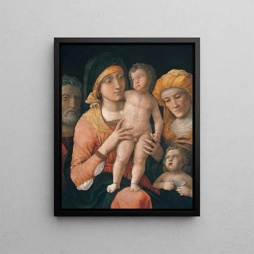 Maalaus La Vierge à l'Enfant avec les saints Joseph, Élisabeth et Jean-Baptiste - Andrea Mantegna | Taidetuloste