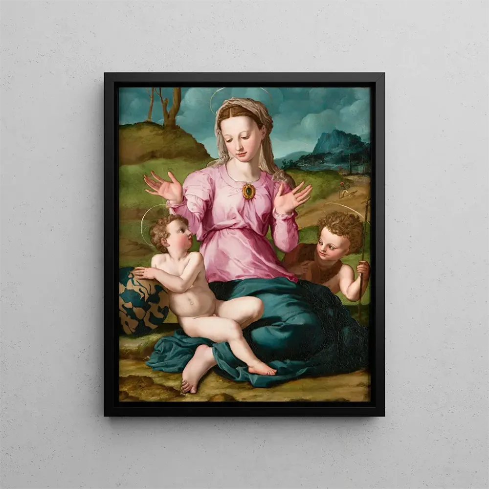 Maalaus La Vierge à l'Enfant avec saint Jean-Baptiste - Agnolo Bronzino | Taidetuloste