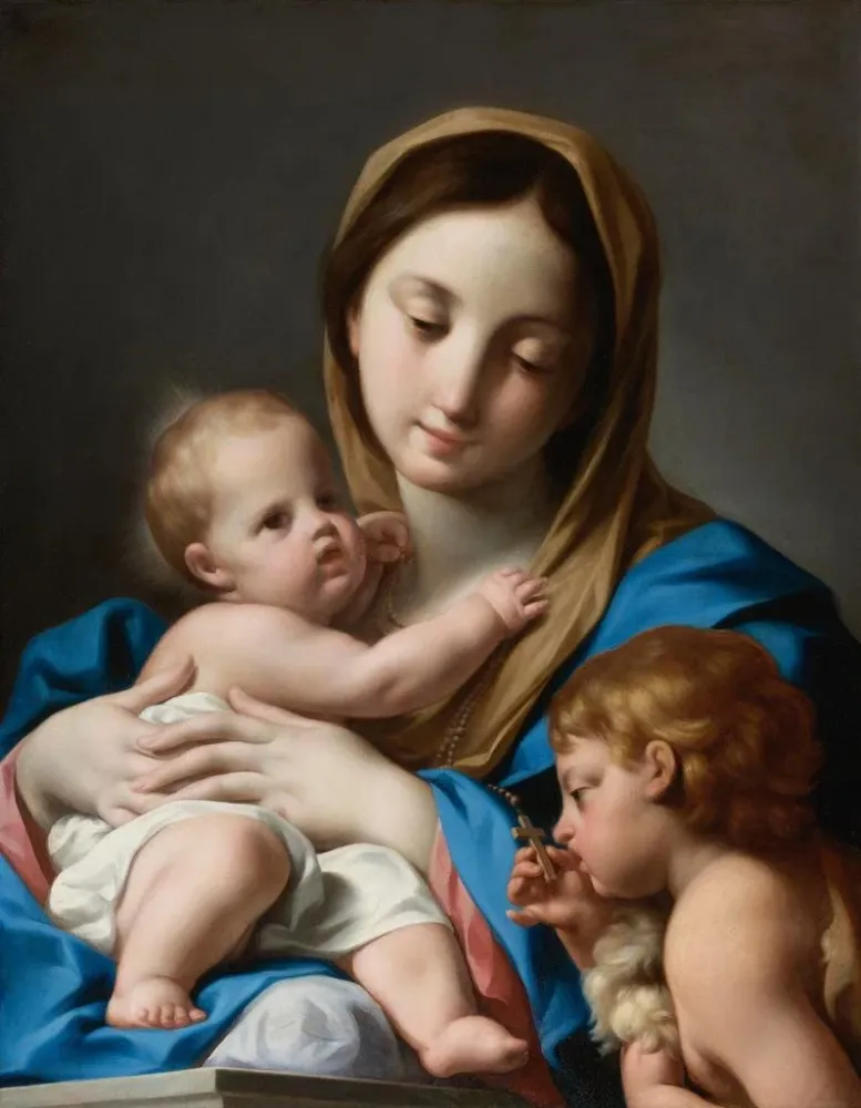 Maalaus La Vierge à l'Enfant avec saint Jean-Baptiste - Andrea Casali | Taidetuloste
