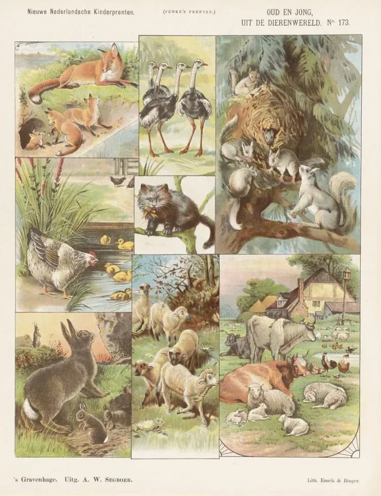 Maalaus Vieux et jeune du monde animal - Emrik Binger | Taidetuloste