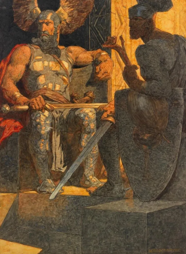 Maalaus Il y ce vilain Hagen - Alexander Rothaug | Taidetuloste