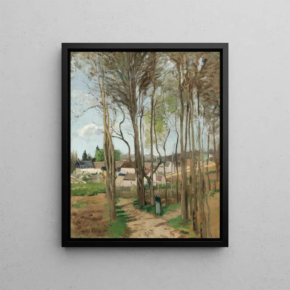 Maalaus Le Village à travers les arbres - Camille Pissarro | Taidetuloste
