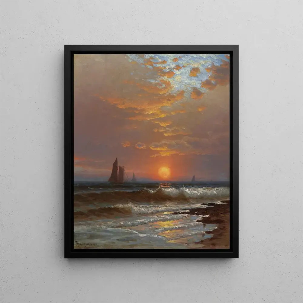 Maalaus Voiliers au coucher du soleil - Alfred Thompson Bricher | Taidetuloste