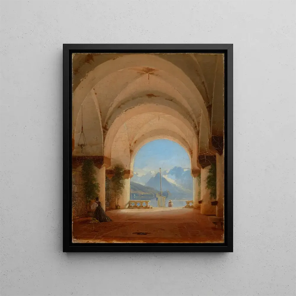 Maalaus Vue depuis un cloître - August von Bayer | Taidetuloste