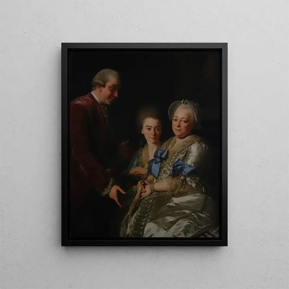 Maalaus Le Widow . J. Grill avec son fils et sa fille - Alexander Roslin | Taidetuloste
