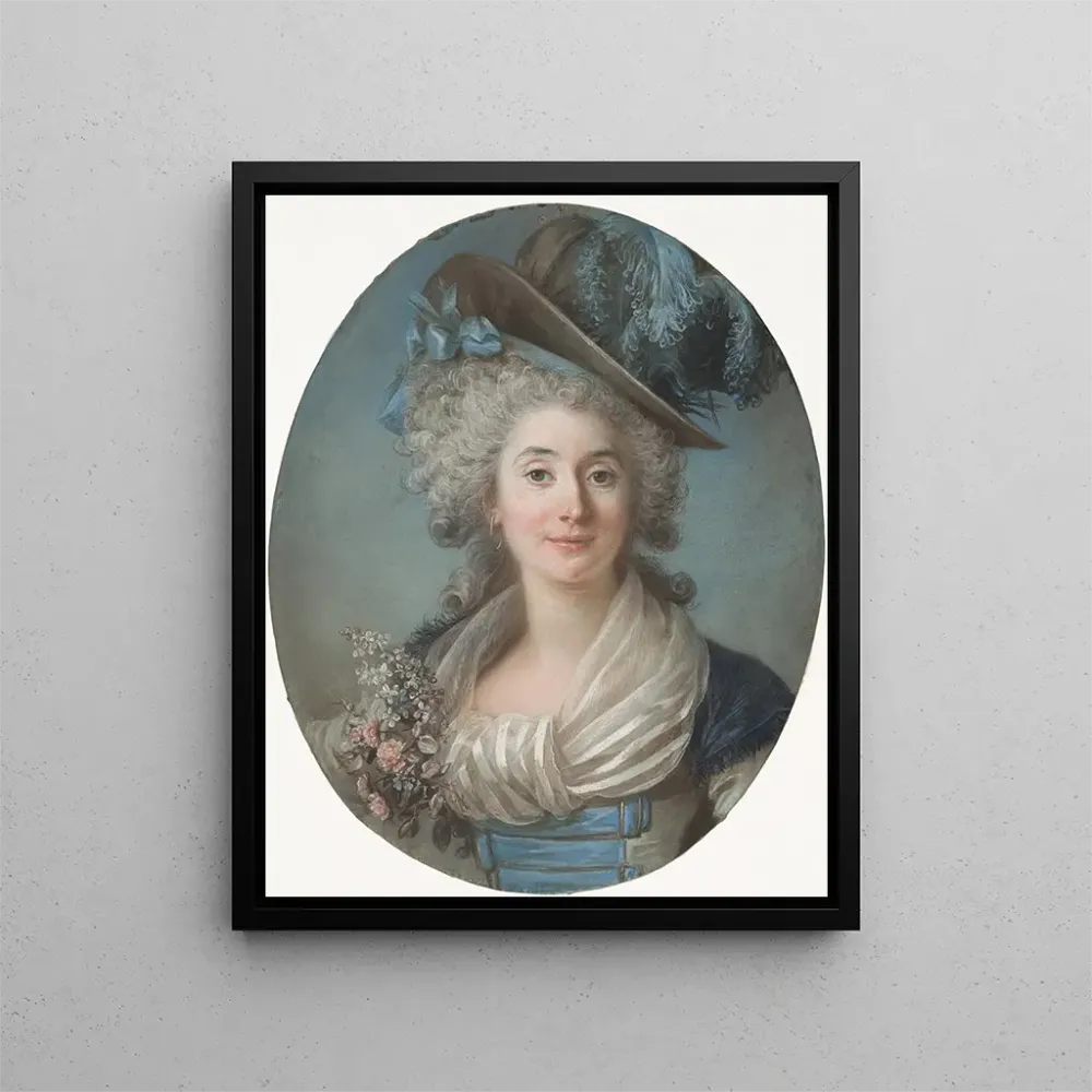 Maalaus Ylhäinen nainen muodissa höyhensä kanssa - Adélaïde Labille-Guiard | Taidetuloste