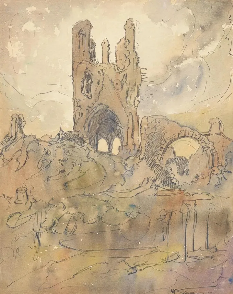 Maalaus Ypres se souvient - Alfred Ost
