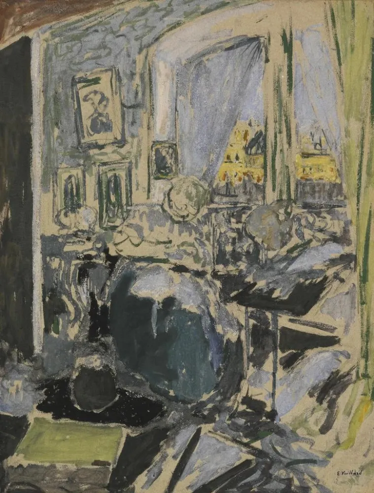 Madame Vuillardin maalaus, joka ompelee ikkunan vieressä – Édouard Vuillard | Taidetuloste